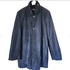 Calvin Klein Coat Fall Winter Mens Size Med Blue Zip and Button Close Vintage